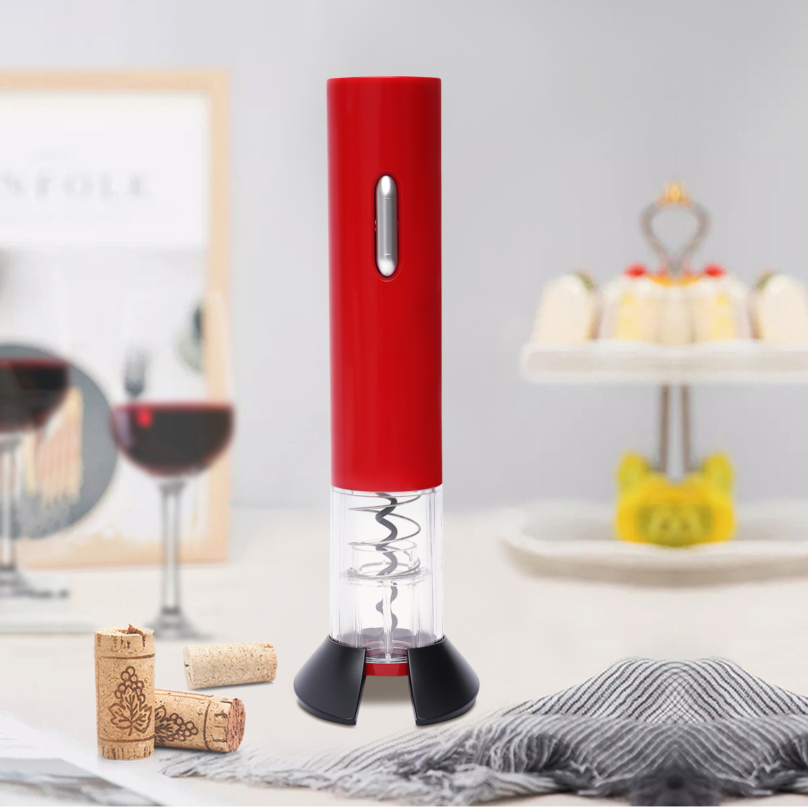 Red Electric Wine Opener Autom - Wine Opener Electric recension och pris