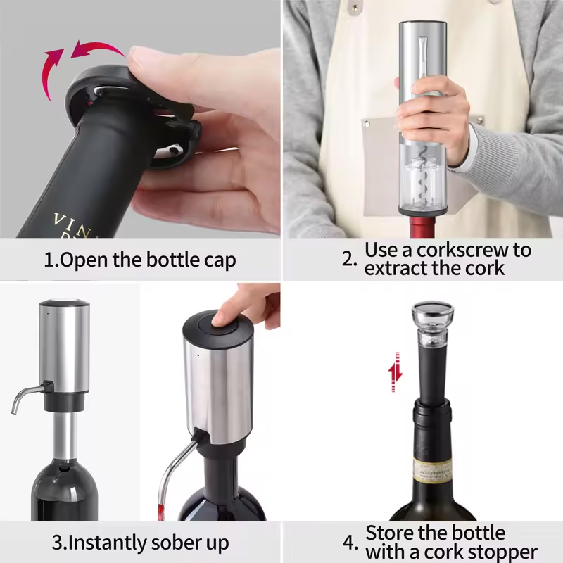 2024 New Design 4-in-1 Lithium - Wine Opener Electric recension och pris