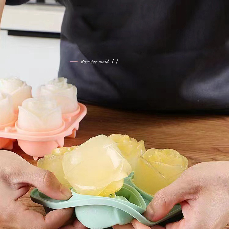 3D Rose Ice Molds 4 Holes Ice  - Kitchen Appliances On Sale recension och pris