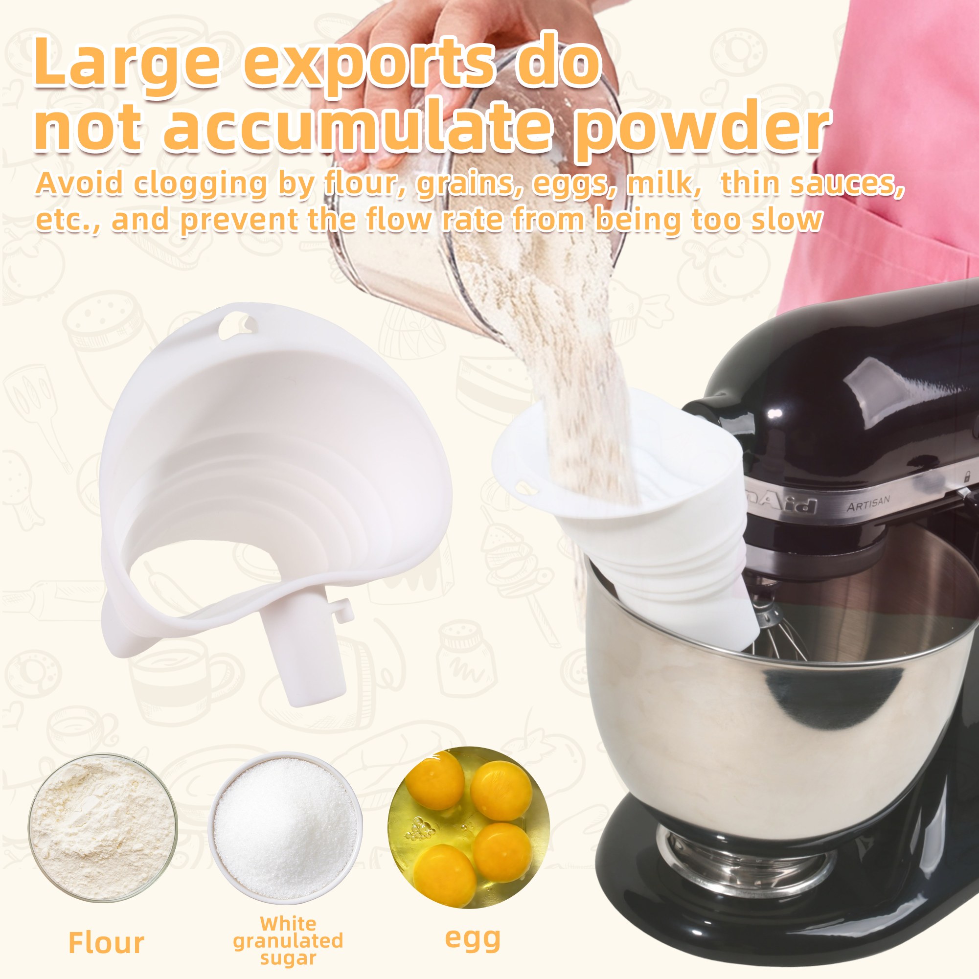 1/3pcs mix Silicone Flour Funn - Kitchen Appliances For Restaurant recension och pris