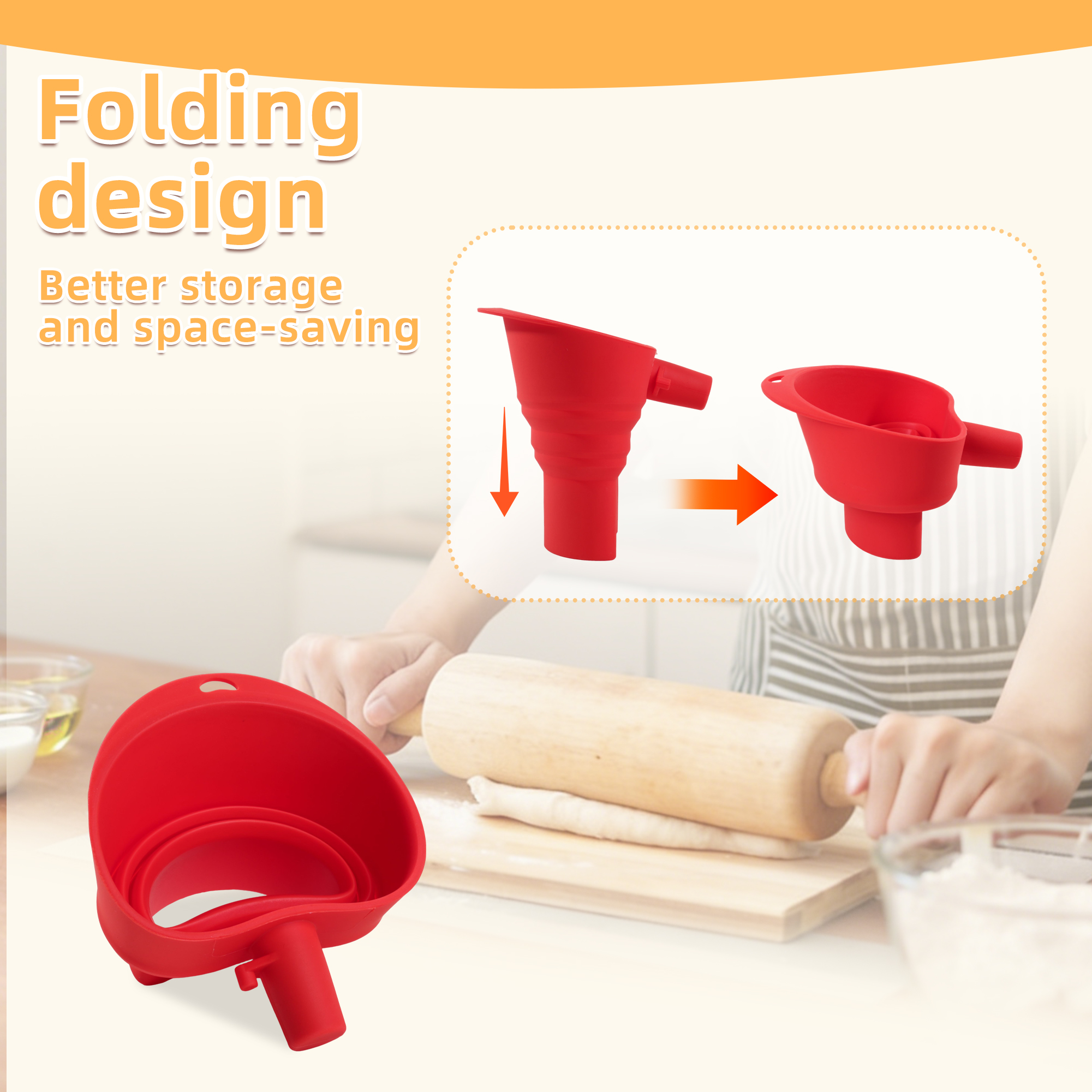 1/3pcs mix Silicone Flour Funn - Kitchen Appliances For Restaurant recension och pris